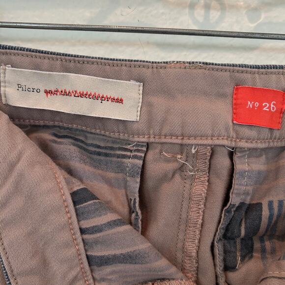 Anthropologie Pilcro & Letterpress Hyphen Patched Chinos Pant SZ26 Patchwork - Picture 4 of 11